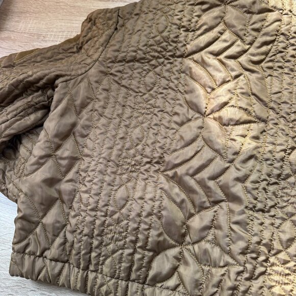 New Free People Quinn Quilted Cropped Jacket Olive Green XS - Picture 6 of 8